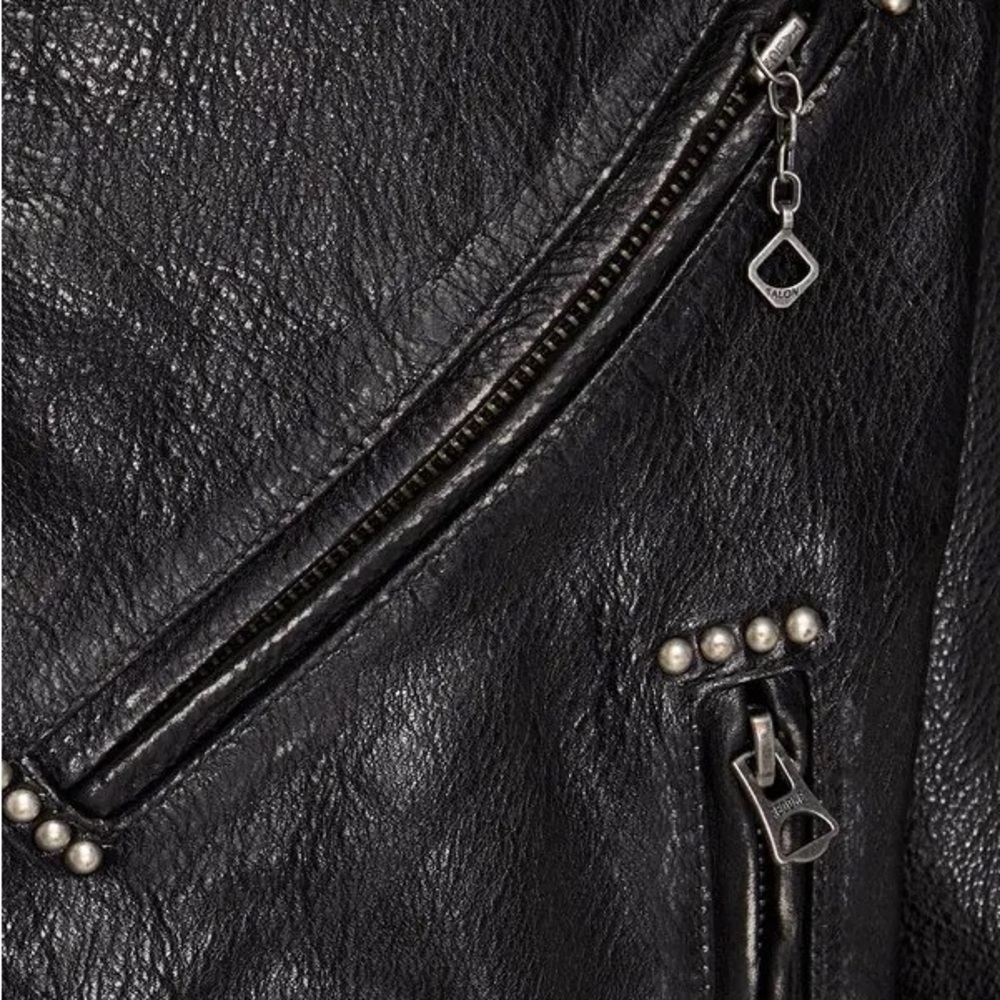 RE/DONE Black Leather Classic Moto Jacket - Picture 7 of 13